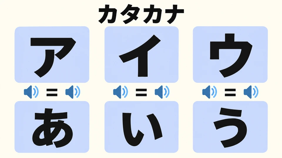 Katakana geben wie Hiragana Laute wieder. Rate nicht wie bei Kanji nach der Bedeutung, sondern lies zuerst jedes Zeichen.