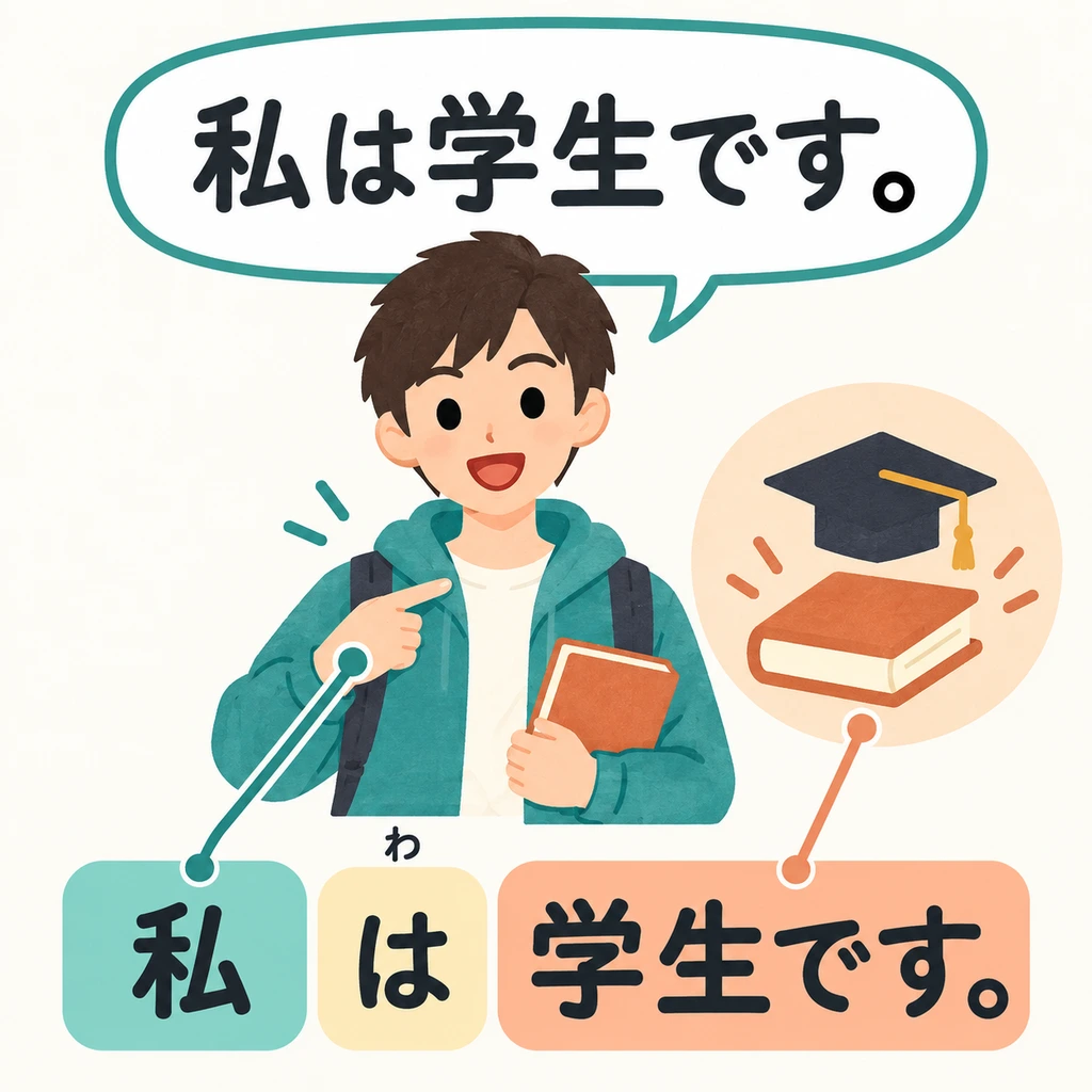 When meeting someone for the first time, you can introduce yourself like the student in the picture.
