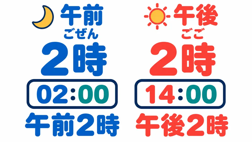 To specify two in the afternoon, put 「午後」 before the time. For the morning, use 「午前」.