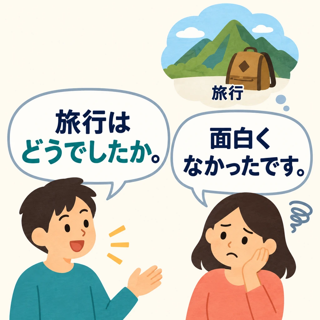 หลังจบทริป ถ้าอยากถามอีกฝ่ายว่ารู้สึกอย่างไร ใช้ 「どうでしたか」 ได้ค่ะ