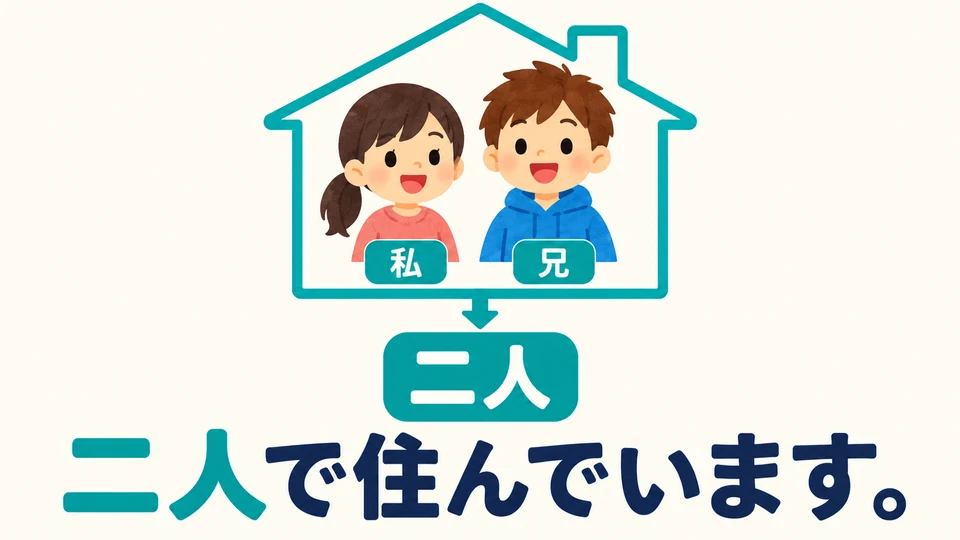 Remember 二人で住んでいます: two people live together in total, including the speaker.