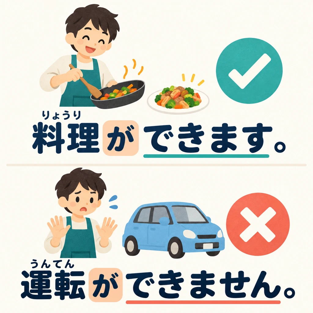 介紹自己的本領時，用「Nができます」說自己會做什麼。