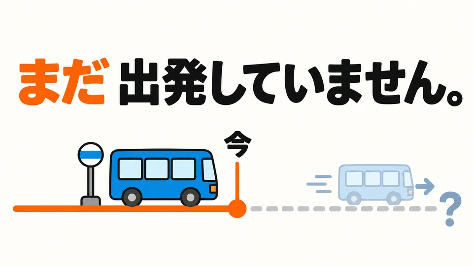 「まだ」 means “not done yet, up to now.” It does not mean the action will never happen.