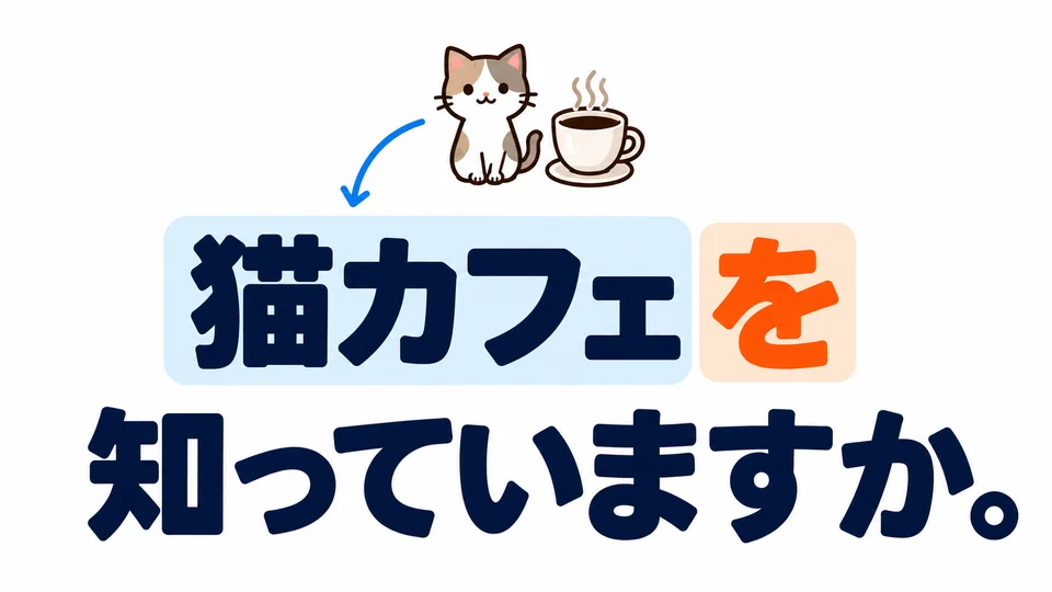 In 「猫カフェを」, 「を」 marks what you are asking about: whether the other person knows about the cat café.