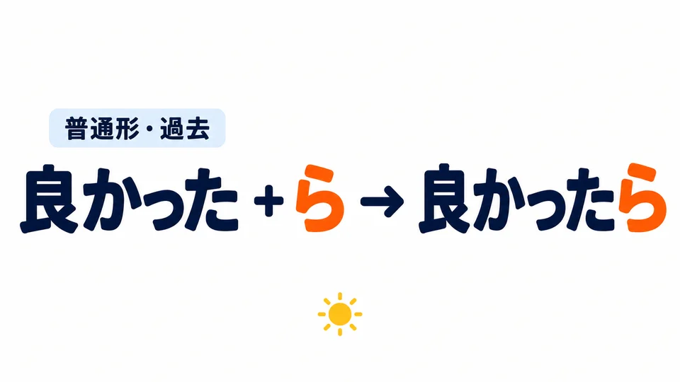 Hänge 「ら」 an die einfache Vergangenheitsform an: 「良かった＋ら→良かったら」.