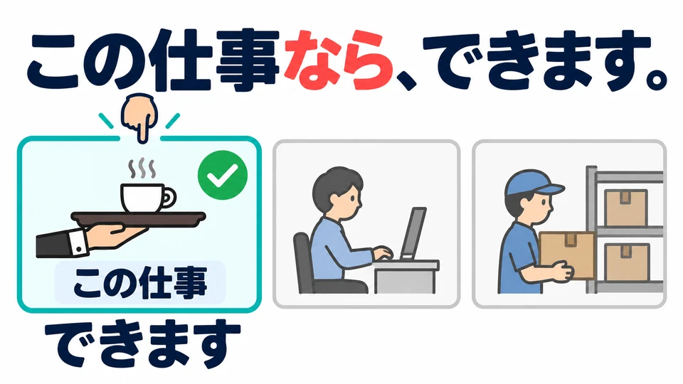 「この仕事なら」 refers only to this job. It does not say whether you can do other jobs.