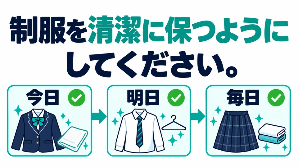 Keeping the uniform clean focuses on maintaining a condition. It reminds the person to care for cleanliness and neatness day to day.