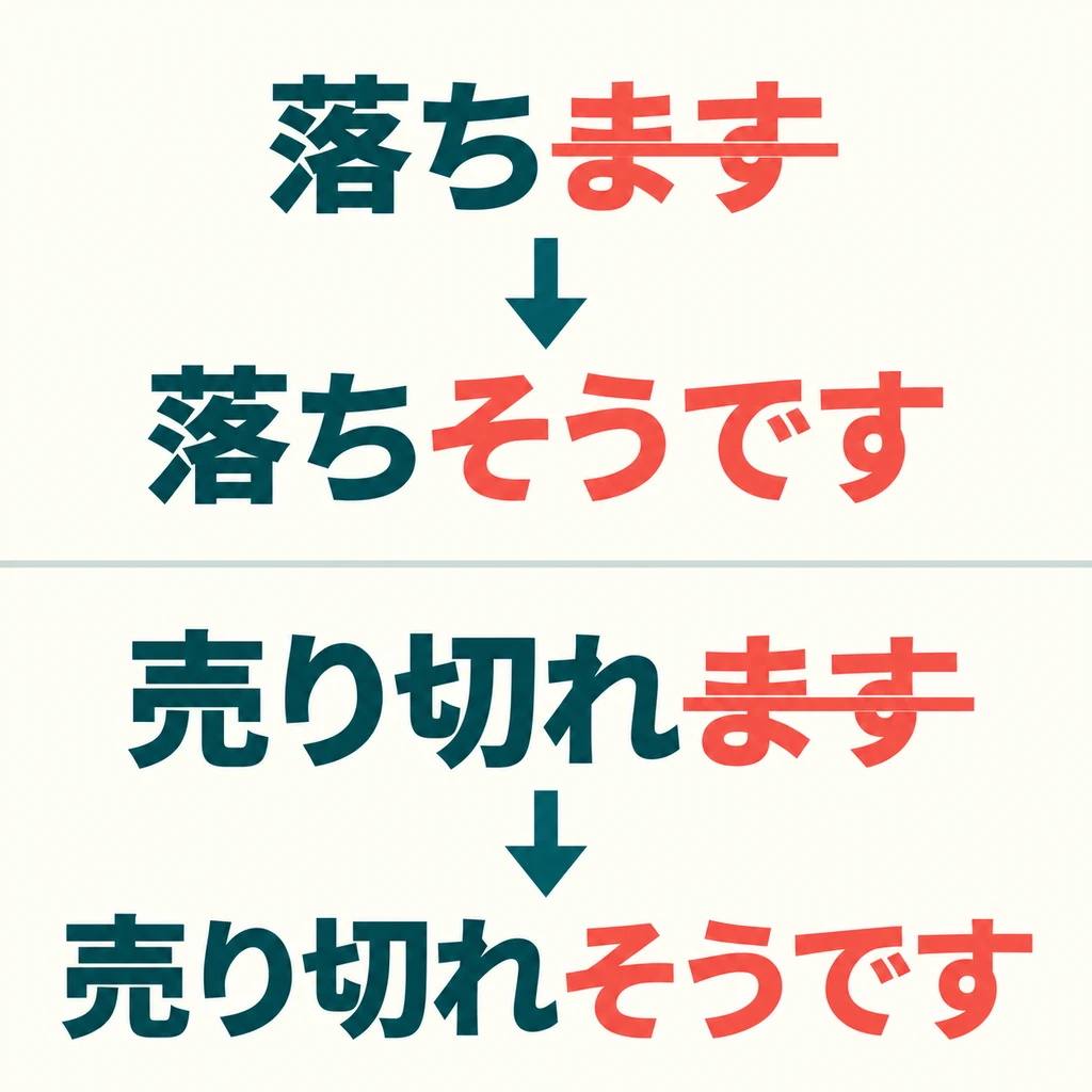 Remove 「ます」 from the verb’s ます form, then add 「そうです」. Do not attach it to the dictionary form.