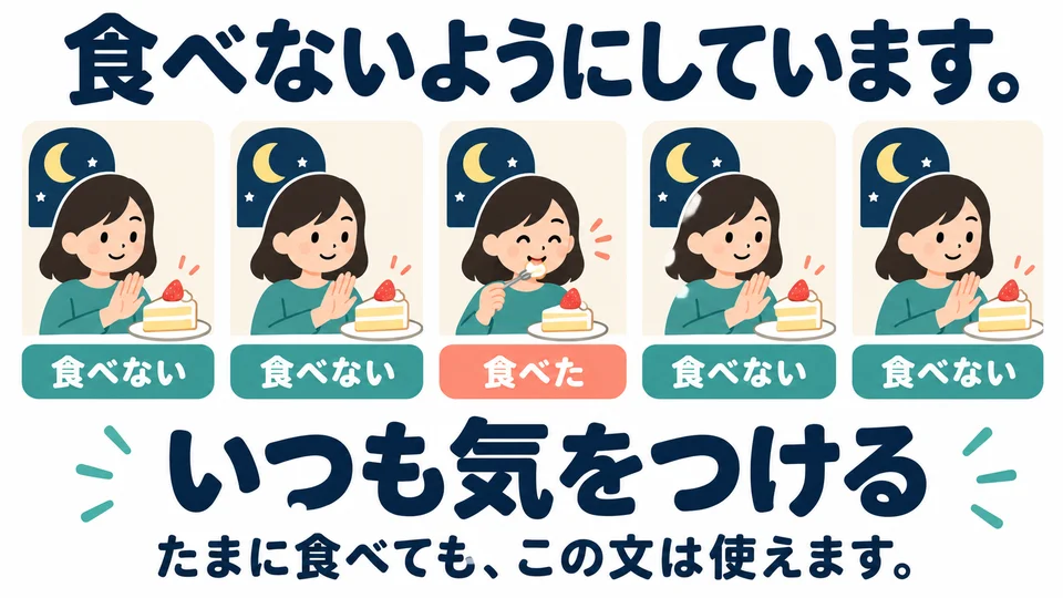 重点是一直留意、尽量避免;并不保证一次也没有发生过。