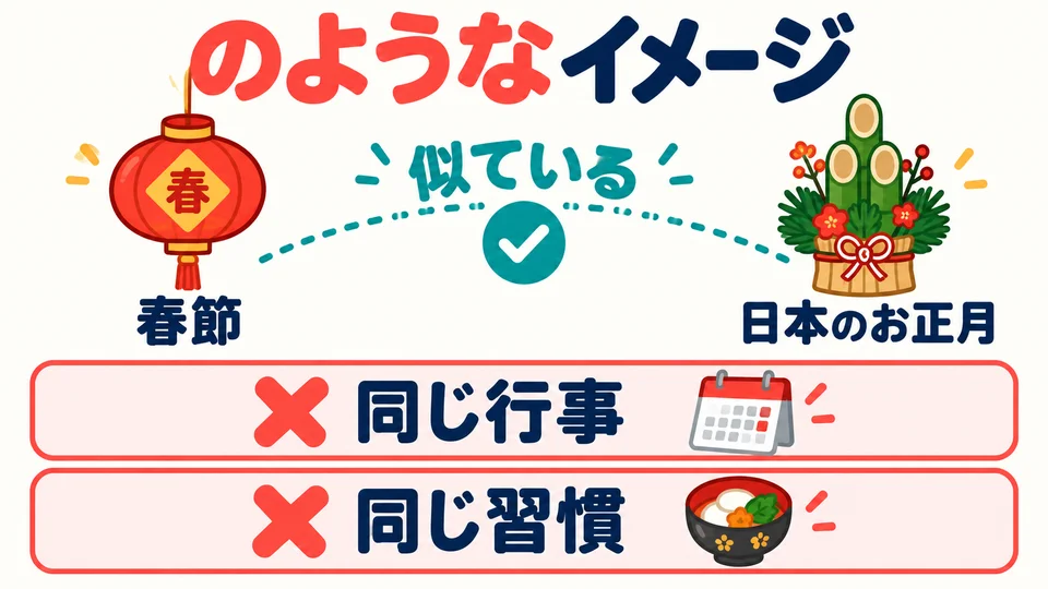 Here, the celebration helps convey an impression. This does not mean they are the same festival or have the same customs.