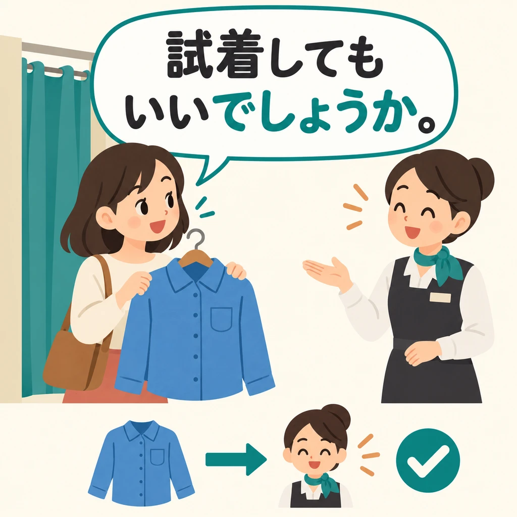 To ask for someone’s approval first, use 「いいでしょうか」 to politely ask permission.