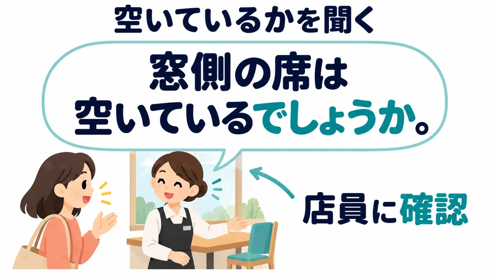 In the example about available seats, you ask a staff member whether a seat is free. Here, 「でしょうか」 softens the question.