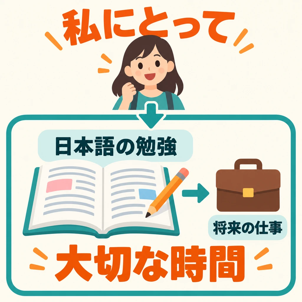 Why is study time important? For her, it has value because it connects to her future work.