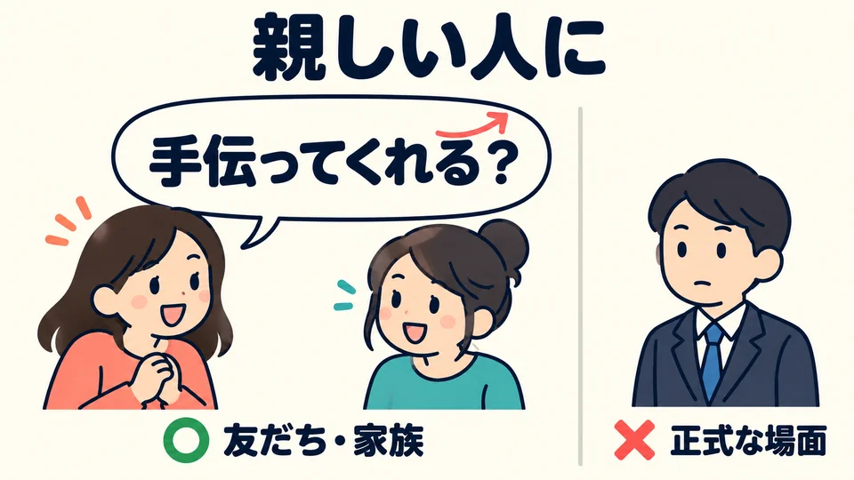 Use it to ask friends, family, or others close to you, with a rising tone at the end. It is unsuitable for formal settings.
