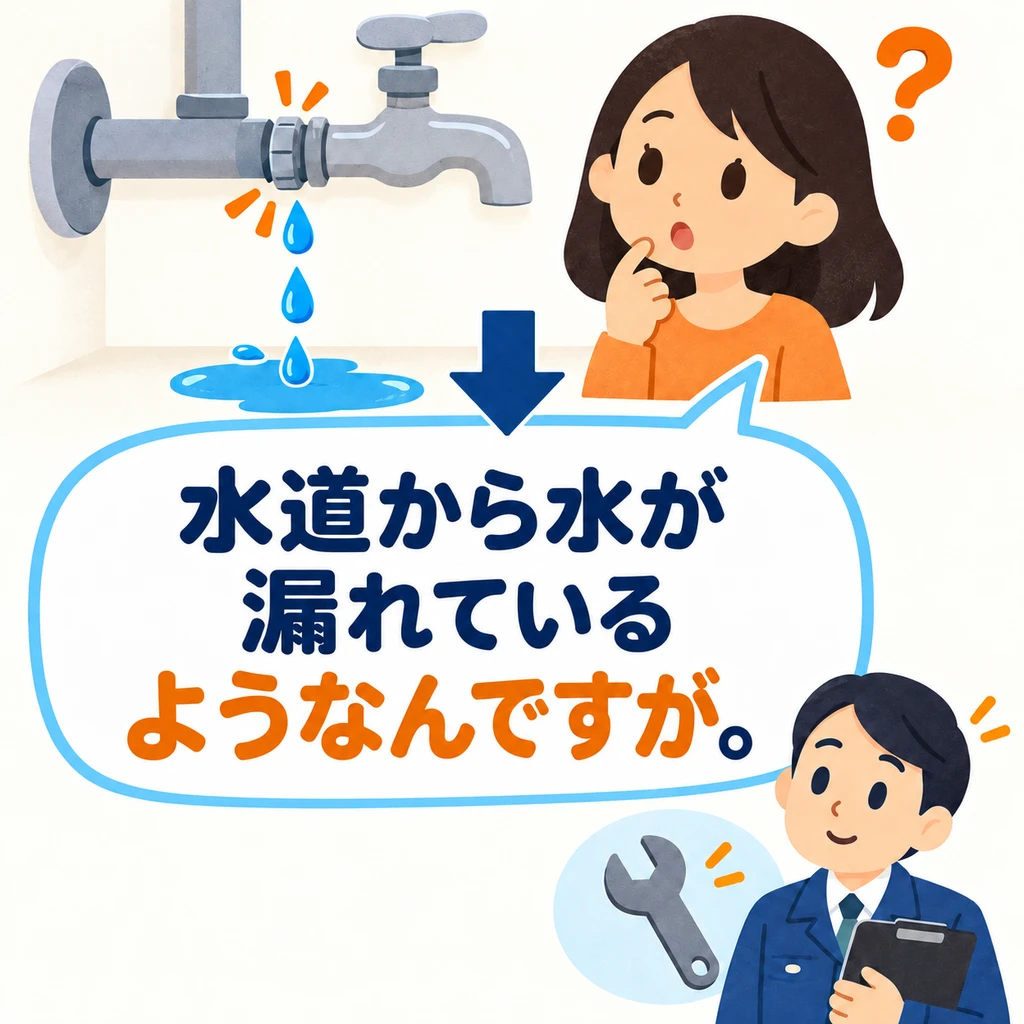 Seeing the drops, you tell the building manager there seems to be a leak. You can use 「ようなんですが」 this way too.