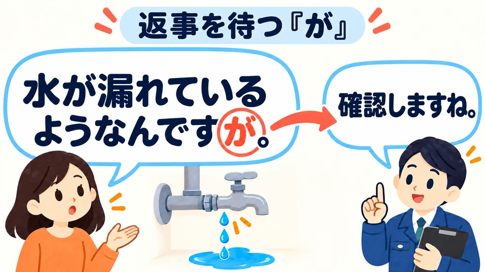 The final 「が」 leaves room for a reply, inviting the other person to check or help. It need not mean “but” here.
