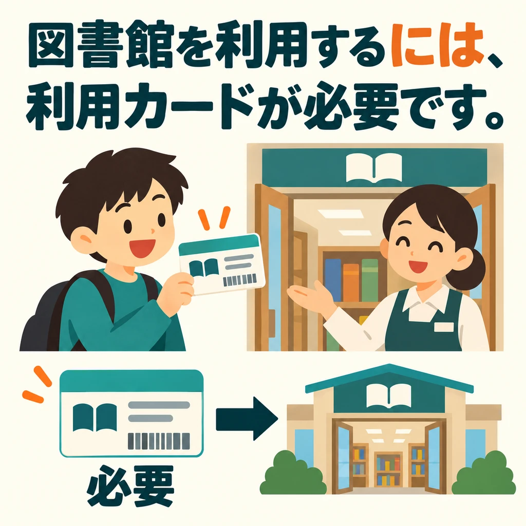 What do you need first to use the library? The library card in the picture is a requirement for achieving that goal.