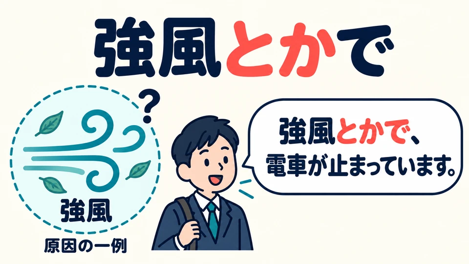 「とか」 nennt eine Ursache als Beispiel und klingt vage, etwa wie „oder so etwas“.