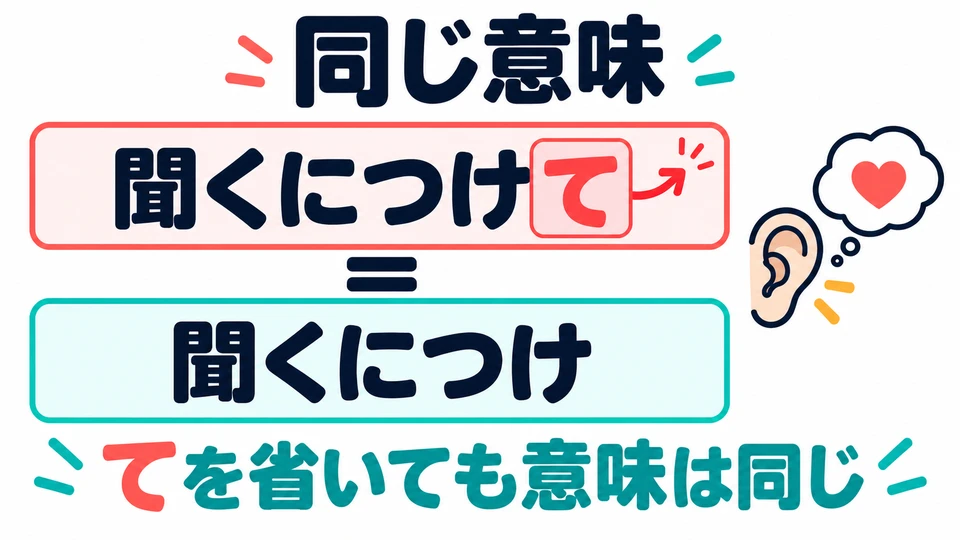 Du kannst bei 「につけて」 das 「て」 weglassen und 「につけ」 verwenden. Die Bedeutung bleibt gleich.