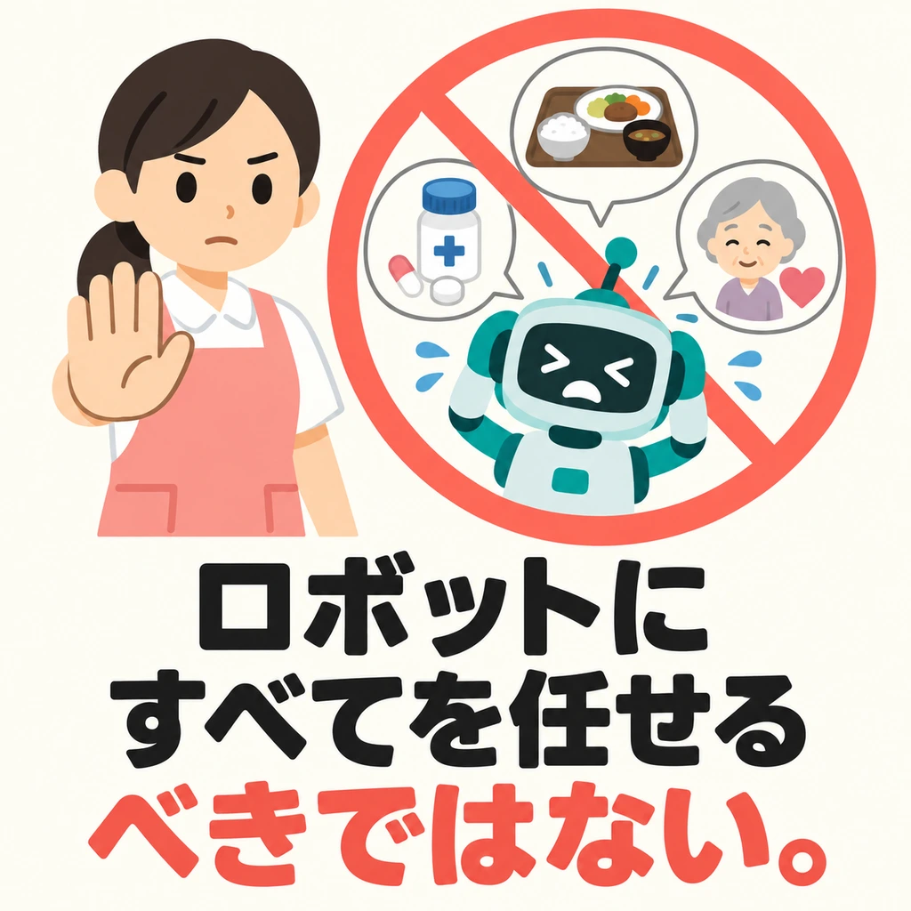 Apakah pantas menyerahkan semuanya kepada robot? べきではない berarti “sebaiknya tidak dilakukan”, bukan “tidak perlu dilakukan”.