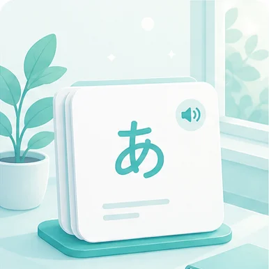 包含音频和例句的日语单词卡插图